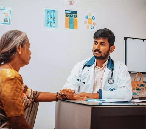 Doctor consulting with an elderly patient